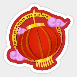 The red lantern for celebration  Chinese holiday or gift day Sticker